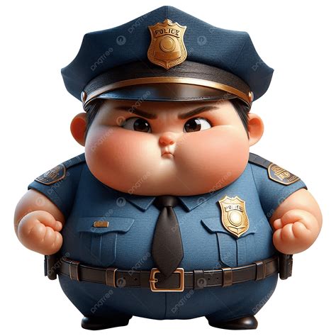 Cute Fat Police, Police, Small, Little PNG Transparent Image and