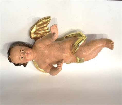 Baroque Angel Sculpture, Western Europe, 18th Century for sale at Pamono