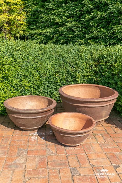Large contemporary terracotta bowls