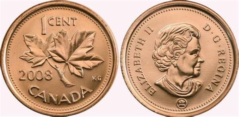 an image of a canadian coin with the maple leaf on it's reverse side