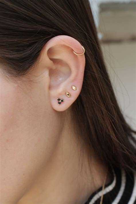 Gold Stud Earring, Rose Gold Earring, Cluster Earring, Tiny Stud