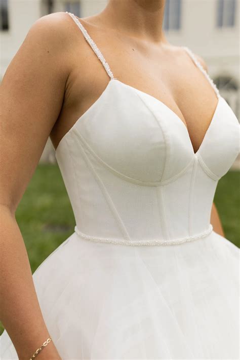 Modern Princess Ballgown Wedding Dress with Corset-Style Bodice