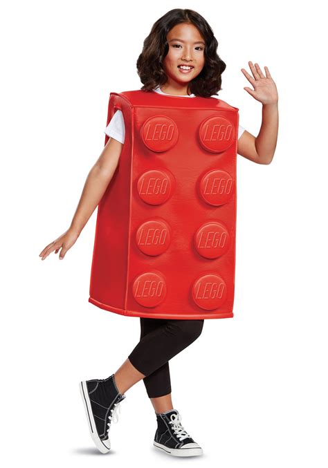 Lego Child Red Brick Costume | Kid's Funny Costumes