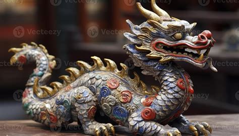 Dragon sculpture symbolizes ancient Chinese culture and spirituality in