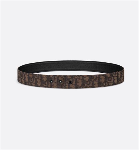 Reversible Belt Strap Beige and Black Dior Oblique Jacquard and Black