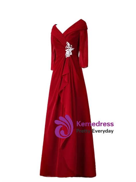 Hot Sale Long Sleeve Beading A-Line Mother of the Bride Dress