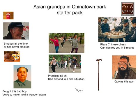 Asian grandpa in Chinatown park starter pack | Scrolller
