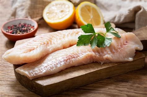 premium photo fresh fish fillet    ingredients  cooking