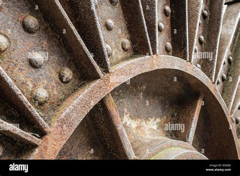 detail   historic mining wheel stock photo alamy