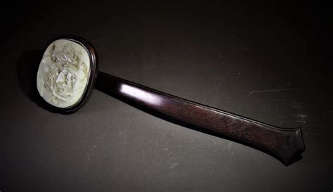 gilt silver chinese ruyi hair pin  century phoenix asian art