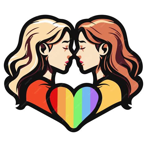 Premium Vector | Two girls love couple sticker two girls love couple