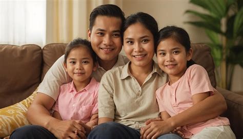 premium photo happy indonesia family