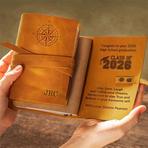 graduation gift personalized leather journal graduation gift