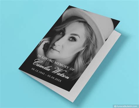 Funeral Service Bulletin Template - Bi-Fold Funeral Brochure