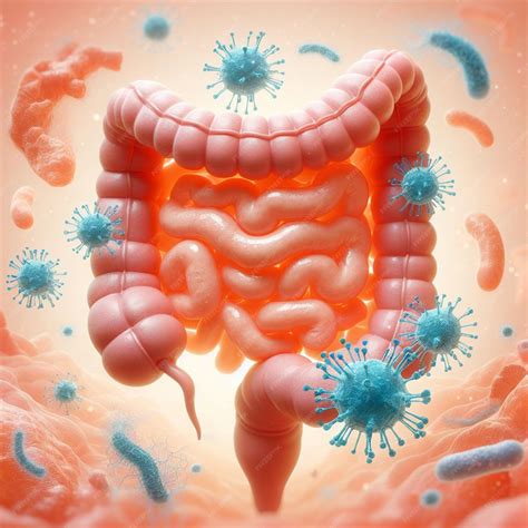 Premium AI Image | gastro intestine bacteria virus infection
