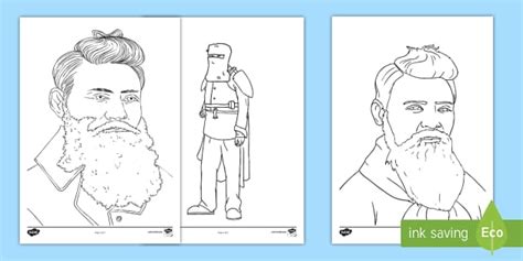 Ned Kelly Colouring Pages - Australian Drawings