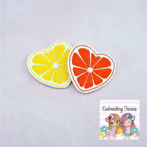Citrus Heart Feltie File Lemon Feltie Design Feltie Design - Etsy