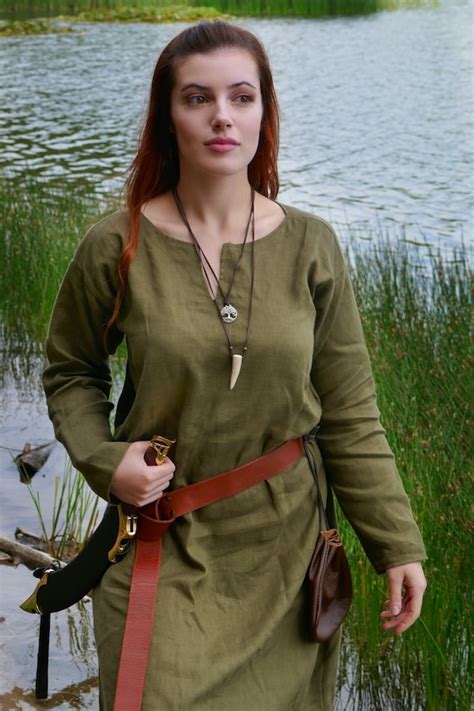 womens medieval tunic dress long sleeve p lb etsy