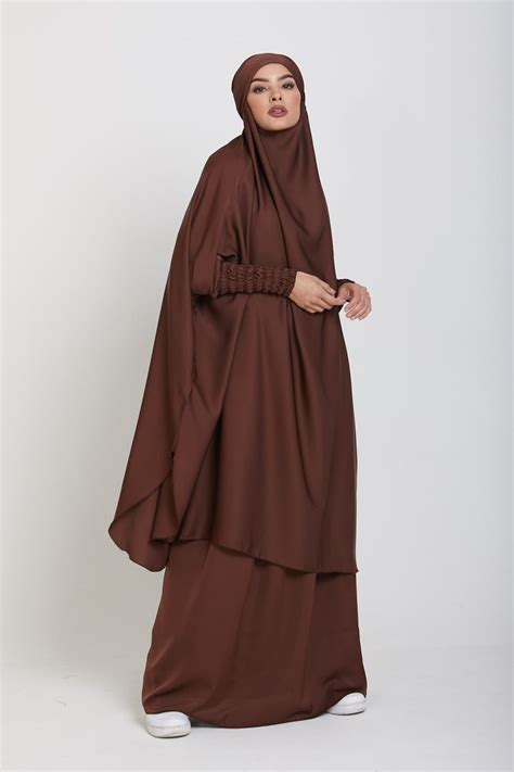 piece full length jilbab prayer abaya coco truffle