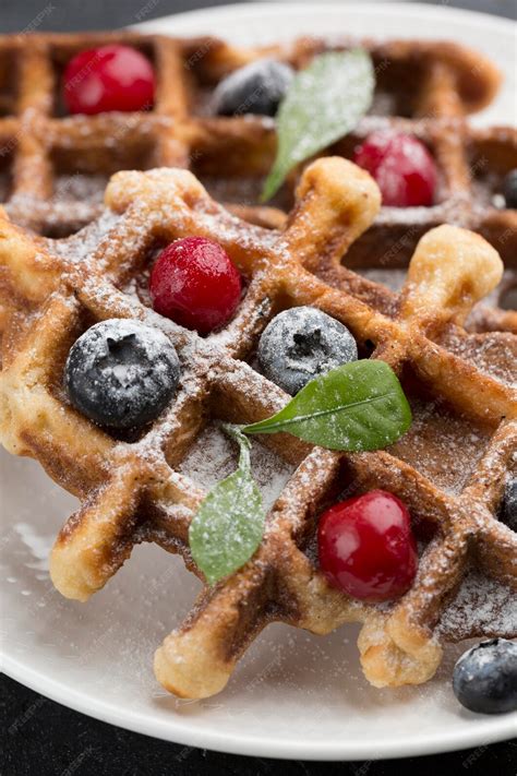 Free Photo | Delicious waffles with fruits