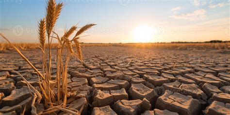 Wheat crops suffer as drought continues Wheat field with very dry soil