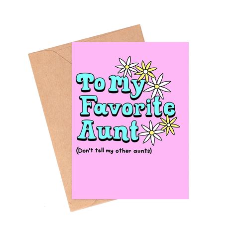 Favorite Aunt of Aunts Card | Mom cards, Cards, Envelope design