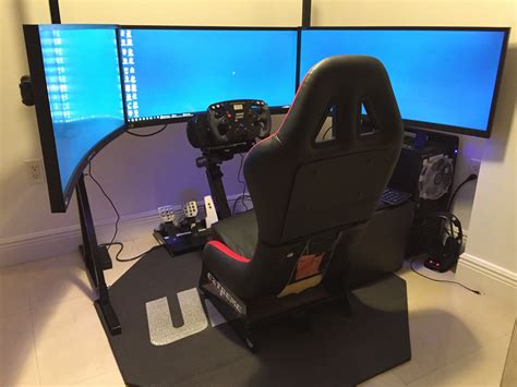 racing simulator gaming setup  steering wheel