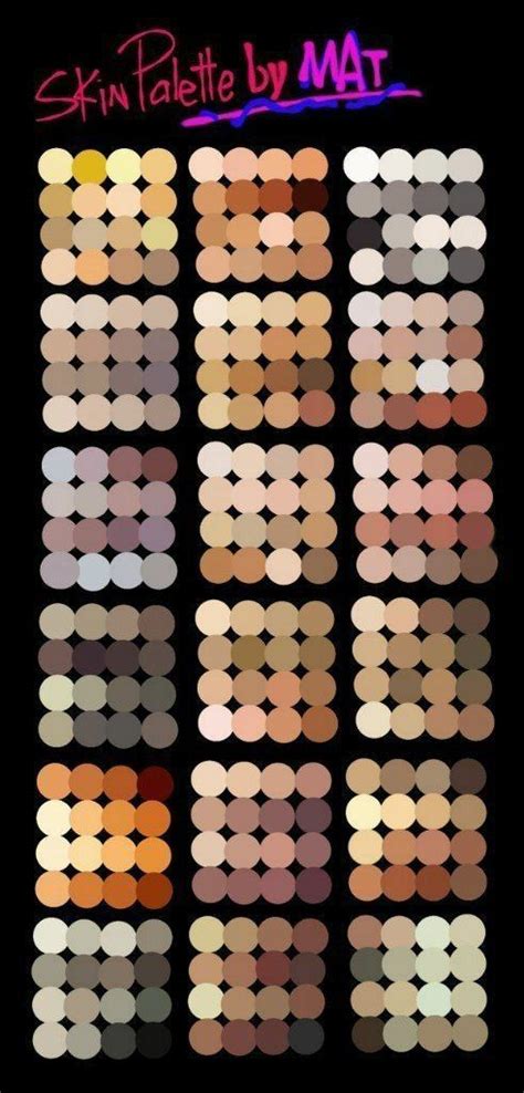 Палитра, кожа | Skin palette, Color palette challenge, Palette art
