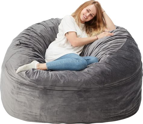 Amazon.com: Homguava Bean Bag Chair: 6' Bean Bags with Memory Foam ...