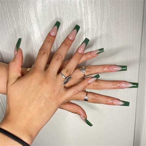 Green French Tip Nails: 40 Designs You Will Fall in Love With - Nail Designs Daily