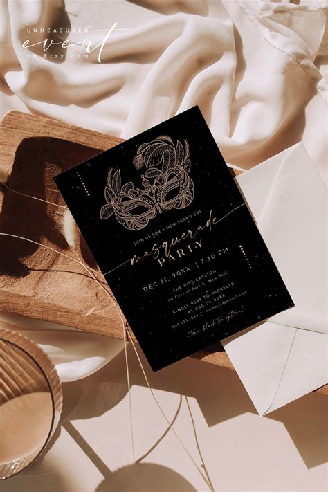 CELINE Printable New Year's Masquerade Invitation New Year's Masquerade