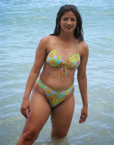 hot nri aunty   piece bikini enjoying sun   beach wiral