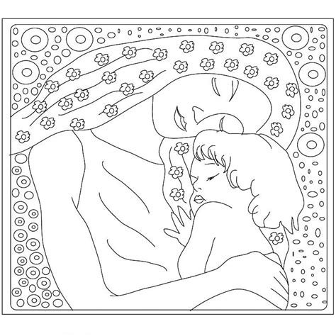 Coloriage Klimt | Disegni da colorare, Klimt, Idee per la festa della mamma