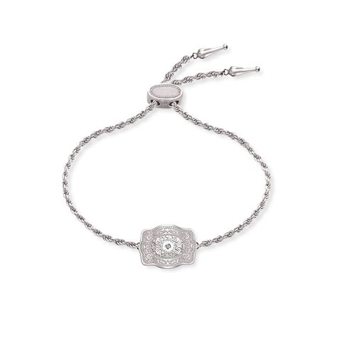 SpurWest Ultra Mini Belt Buckle Bracelet (Amelia Rose) - Silver