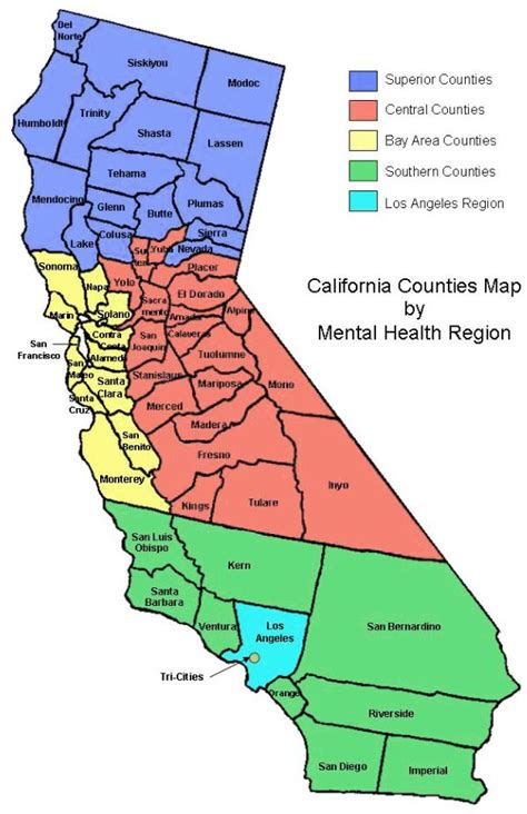 Map Of California Showing Counties