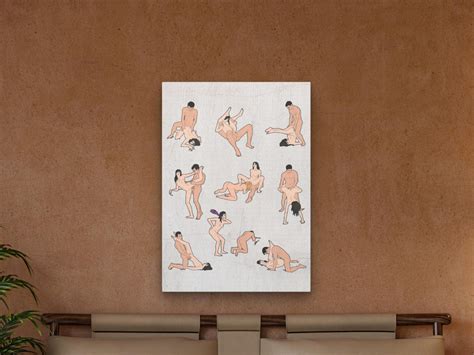 Naughty Sexy Mature Adult Wall Art Canvas - Sex Positions Wall Hanging
