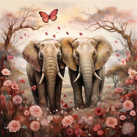 elephants valentine art  stock photo public domain pictures
