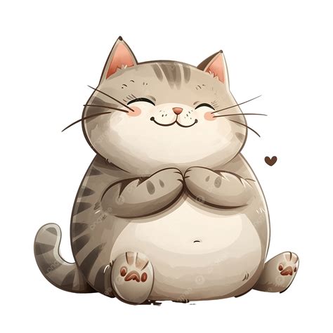 Cute Chubby Cat Cartoon Element, Cute, Cat, Kitty PNG Transparent Image