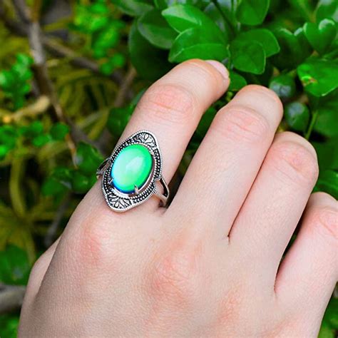 Mood Ring Color Changing Vintage Style Sterling Silver Plated Brass