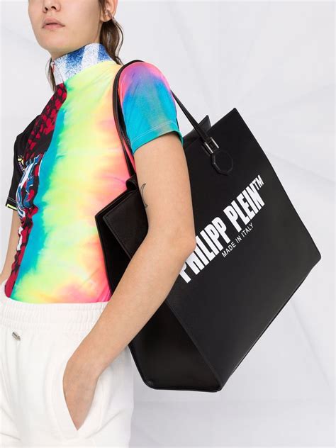 Philipp Plein TM Leather Tote Bag | Black | FARFETCH