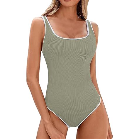 IDALL One Piece Swimsuit Women Bathing Suit Swimsuit Sporty Ribbed