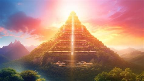 Premium AI Image | The pyramid of the sun is shown in the sky.