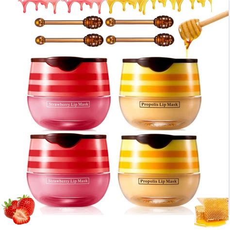 Amazon.com : JRSIGN 4 Pcs Bee Balm Lip Balm Honey Pot,Honey