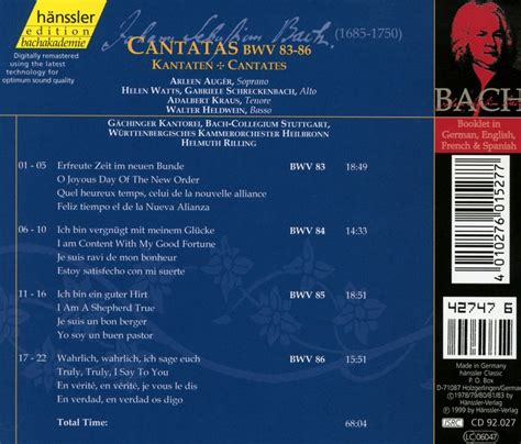 Johann Sebastian Bach: Die vollständige Bach-Edition Vol.27 (Kantaten