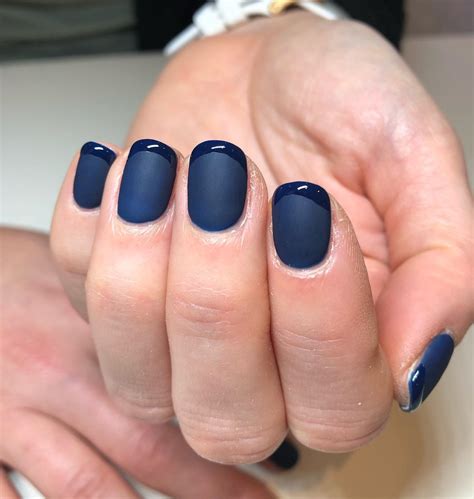 chic matte navy blue nails youll    nail designs daily