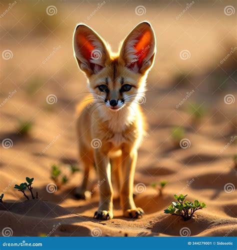 fennec fox  desert  large ears stock illustration illustration