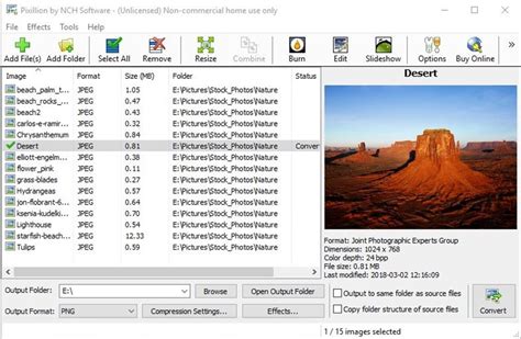 Pixillion Image Converter Software Screenshots