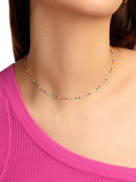 collar dots colors enamel plata singularu