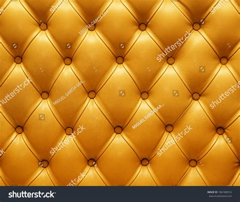 Golden Genuine Leather Chesterfield Upholstery Stock Photo 186180914 ...