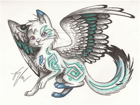 Cat With Wings Drawing at GetDrawings | Free download